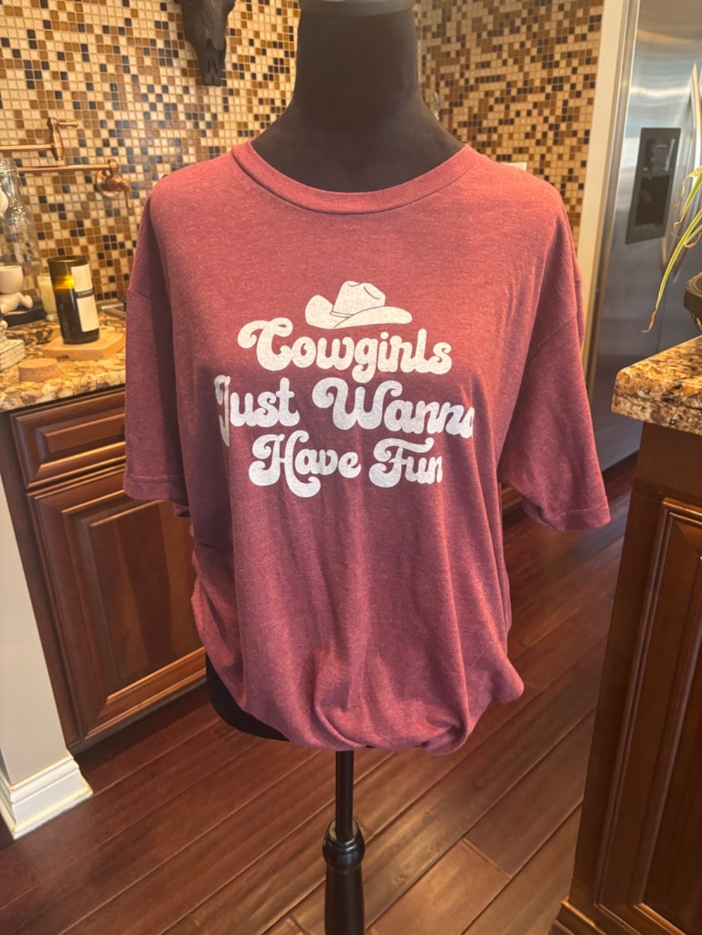 Graphic Tee "Cowgirls Just Wanna Have Fun" - Dusty Rose